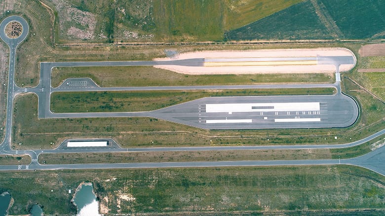 Birdview of Bosch donghai rough roads, which has 2 separate tracks and many lanes.