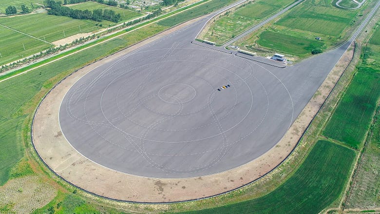 Birdview of RBDT vehicle dynamic area in summer.