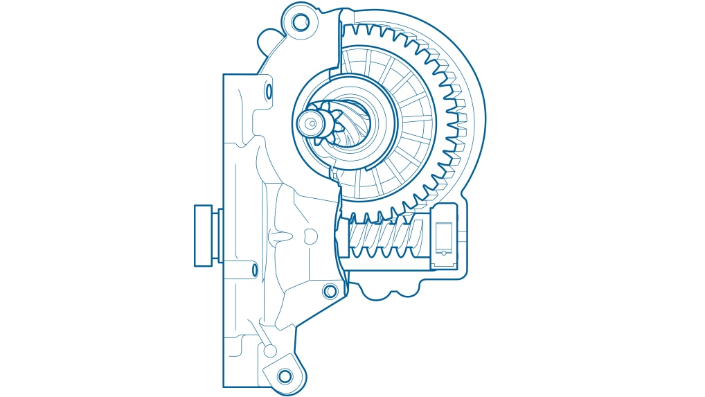Aufbau des Schraubradgetriebes